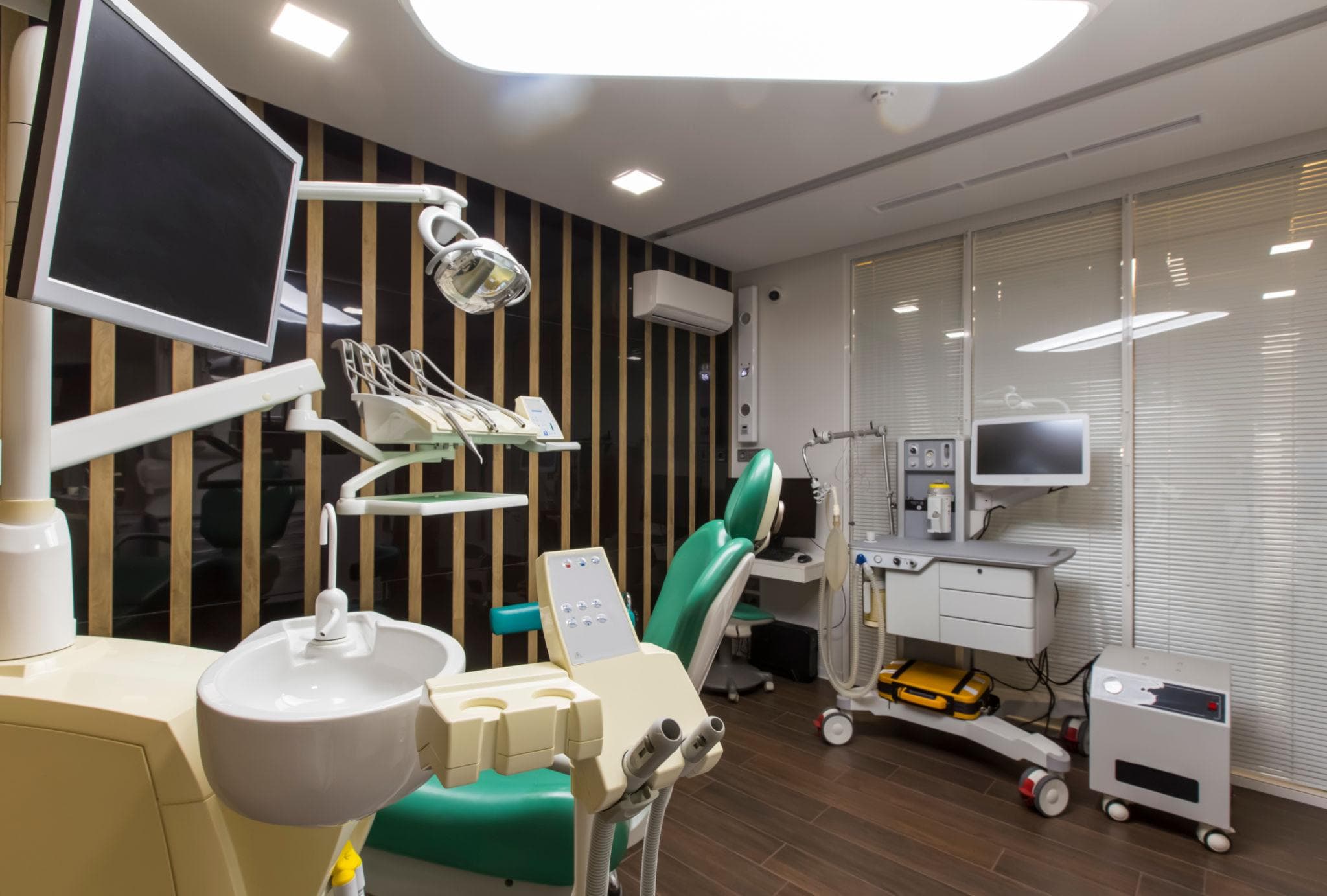 Prepared dental operatory room.